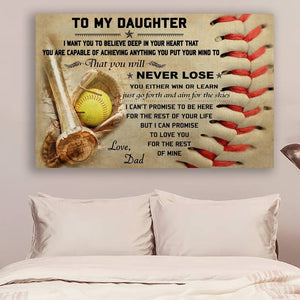 softball Canvas | dad daughter | never lose | wall decor visual art 1598332203869.jpg