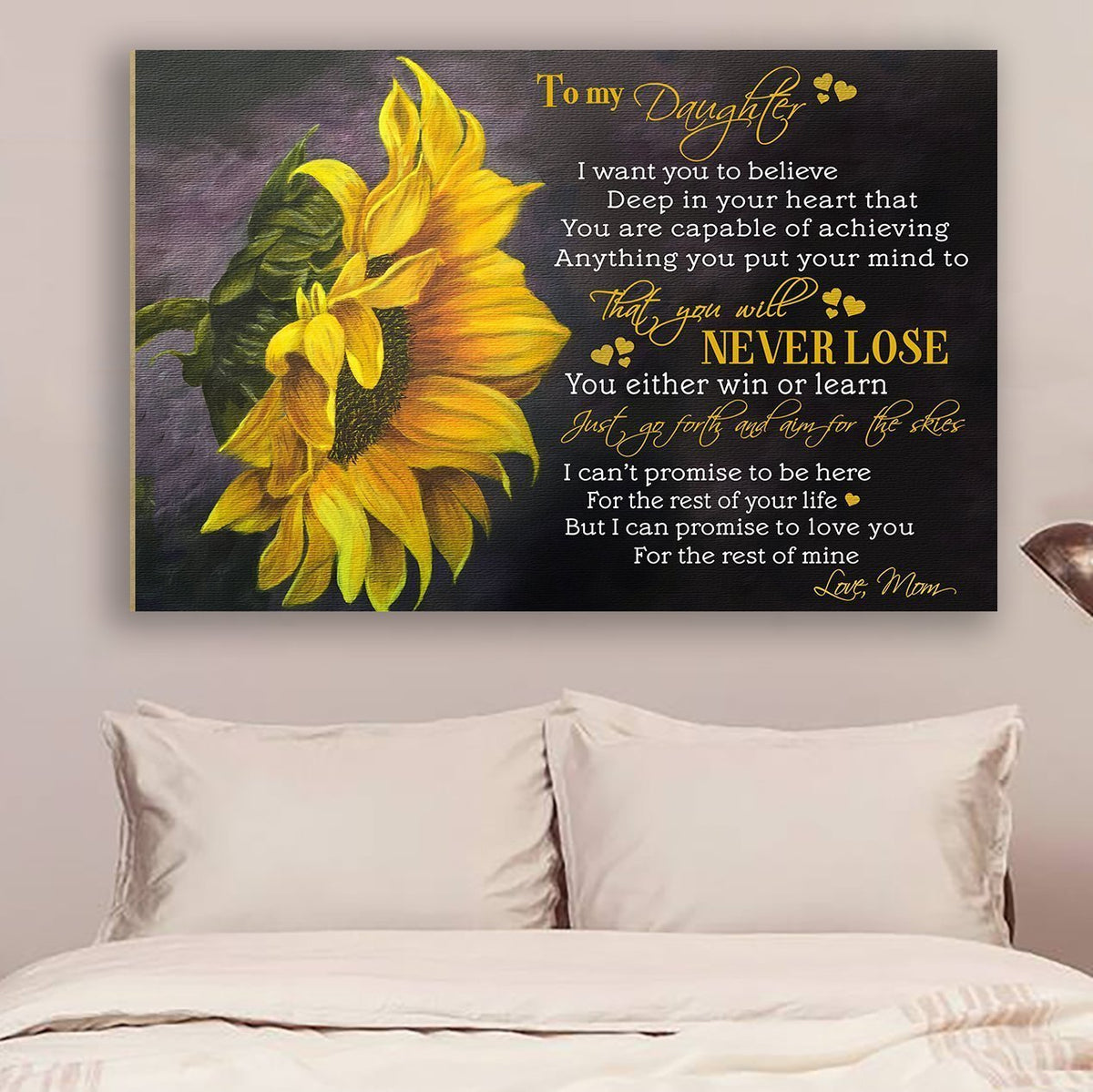 sunflower Canvas Mom to daughter never lose wall decor visual art 1598332208904.jpg