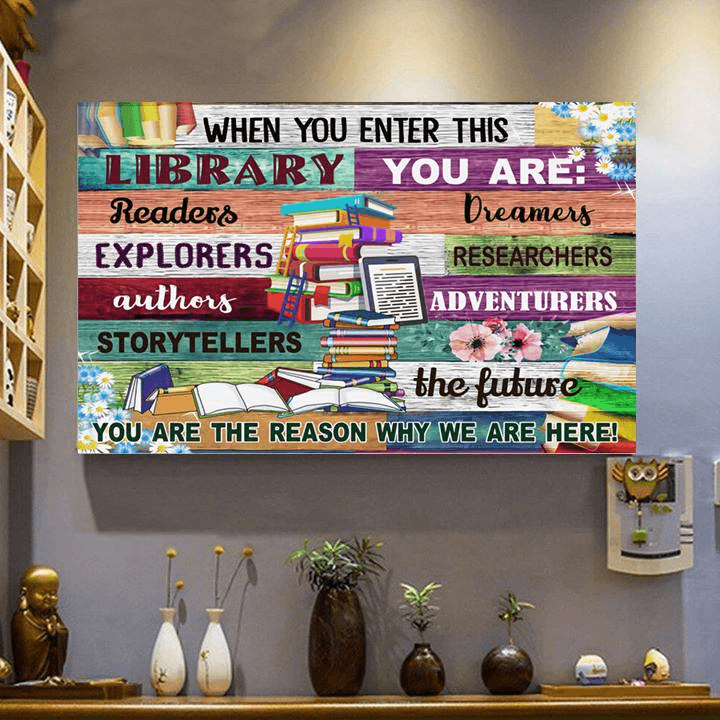 Librarian Canvas When You Enter This Library Flower Horizontal 1598332223992.jpg