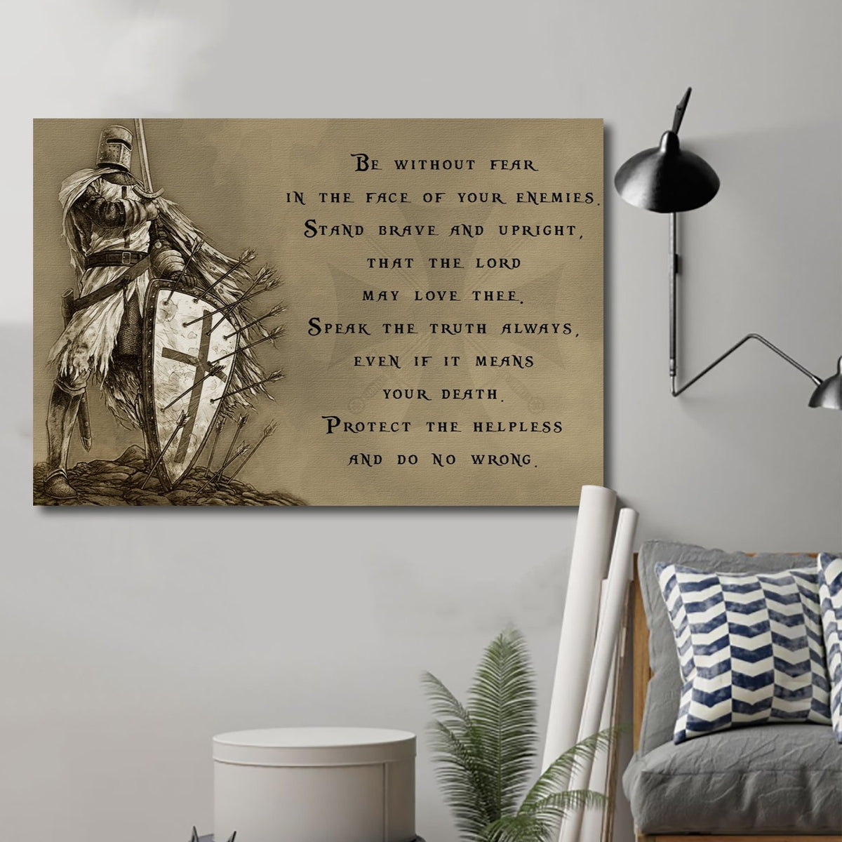 Knight Templar Canvas Be Without Fear Wall Decor Visual Art 1598332280075.jpg