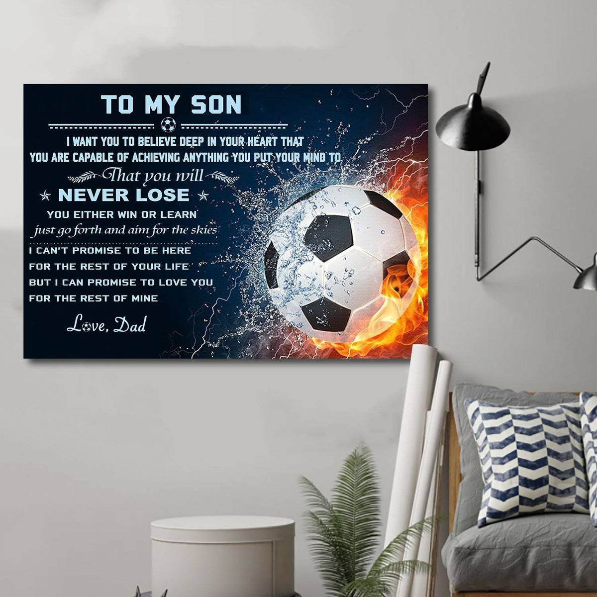 Gift For Son Canvas Dad Son Never Lose soccer wall decor visual art 1598332300745.jpg