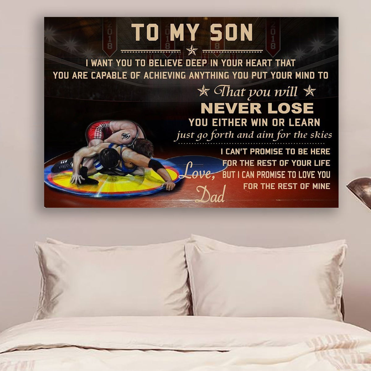 Wrestling To My Son I Want You To Believe Deep In Your Heart Landscape Canvas Gift For Son From Dad Home Decor Wall Art Visual Art 1598332309234.jpg