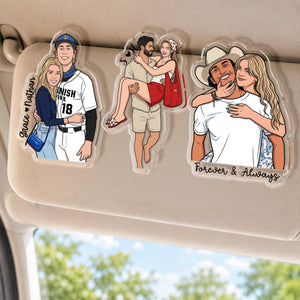 Personalized Portrait From Couples Photo Sun Visor Clip, Custom Photo Couples Car Visor Clip, Anniversary Gift For Him, Gift For Boyfriend 159dbe3e-bb2b-49e2-970a-d4fa520681e9-3.jpg