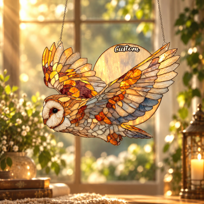 Owl and Moon Window Hanging Suncatcher, Owl Ornament, Night Sky Wildlife Decor, Rustic Forest Bird Custom Gift 159ee712-59d5-4dc8-9511-d8ce3ddb854c-fd-1-.png