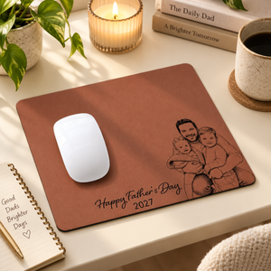 Custom Dad & Kid Photo Sketch Line Art Mouse Pad, Personalized Fathers Day Gift for Dad, New Dad Gift, Dad Office Decor, Dad Birthday Gift 15a31c63-c3e8-499a-afb8-7e945ff38f3d-5110616a-1434-41ff-a00d-43176e3dab0a.png