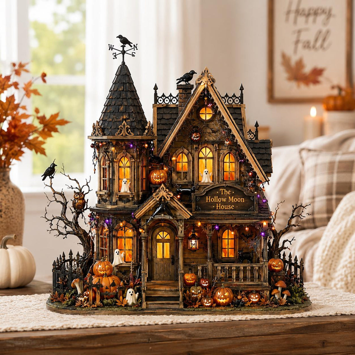 Personalized Halloween Haunted House Wooden Block, Gothic Spooky House Decor, Tabletop Sign, Fall Shelf Decoration 15a4dd6f-5a75-4bec-8758-9cc2e9eb65a6-4.jpg