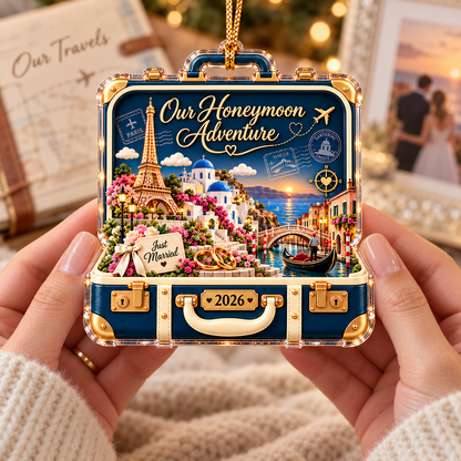 Personalized Honeymoon Suitcase Christmas Ornament – Our Honeymoon Adventure, Custom Year Travel Keepsake, Wedding Gift for Newlyweds 15b4d11a-85cd-49dc-a46b-f686aee70338-Honeymoon-Adventure-Keepsake-Ornament-2.png