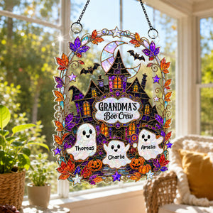 Grandma's Boo Crew Haunted House - Personalized Acrylic Window Hanging - Halloween Decoration For Grandma 15cc8e77-f621-4e42-993e-4b3913d23e0a-banner-4.jpg