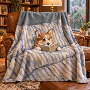 Personalized Pet Reading Fleece Blanket – Custom Pet Portrait Gift for Dog Lovers & Book Lovers 15e32594-1b05-4766-9d5c-59b9dc7441a2-Ch-n-n-Corgi-c-s-ch-2.png