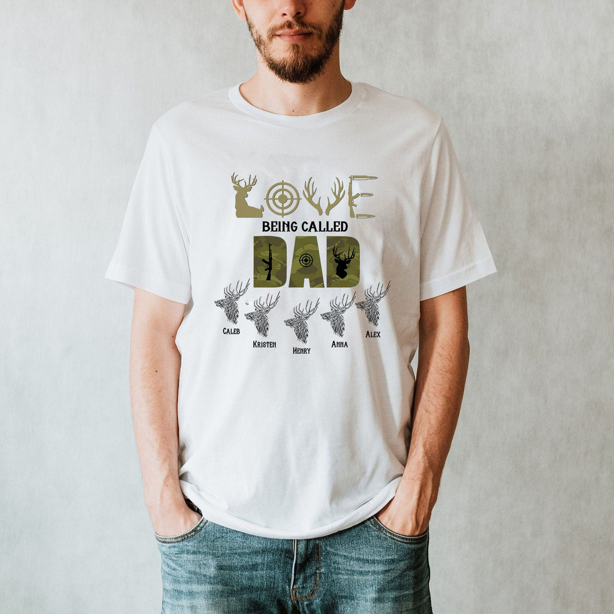 Father's Day 2024 - Personalized Hunting Dad Shirt, Custom Shirt, Best Dad Ever Shirt, Funny Daddy Grandpa Papa Shirt Gift Personalized Shirt