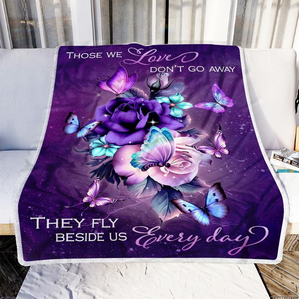 Butterfly Memorial Blanket, They Fly Beside Us Everyday Purple Rose 1603217294489.jpg