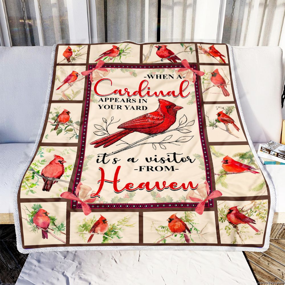Cardinal Memorial Blanket, Cardinal It's A Visitor From Heaven 1603217306126.jpg