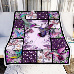 Hummingbird Blanket, Hummingbird Lover Purple Blanket 1603217308136.jpg
