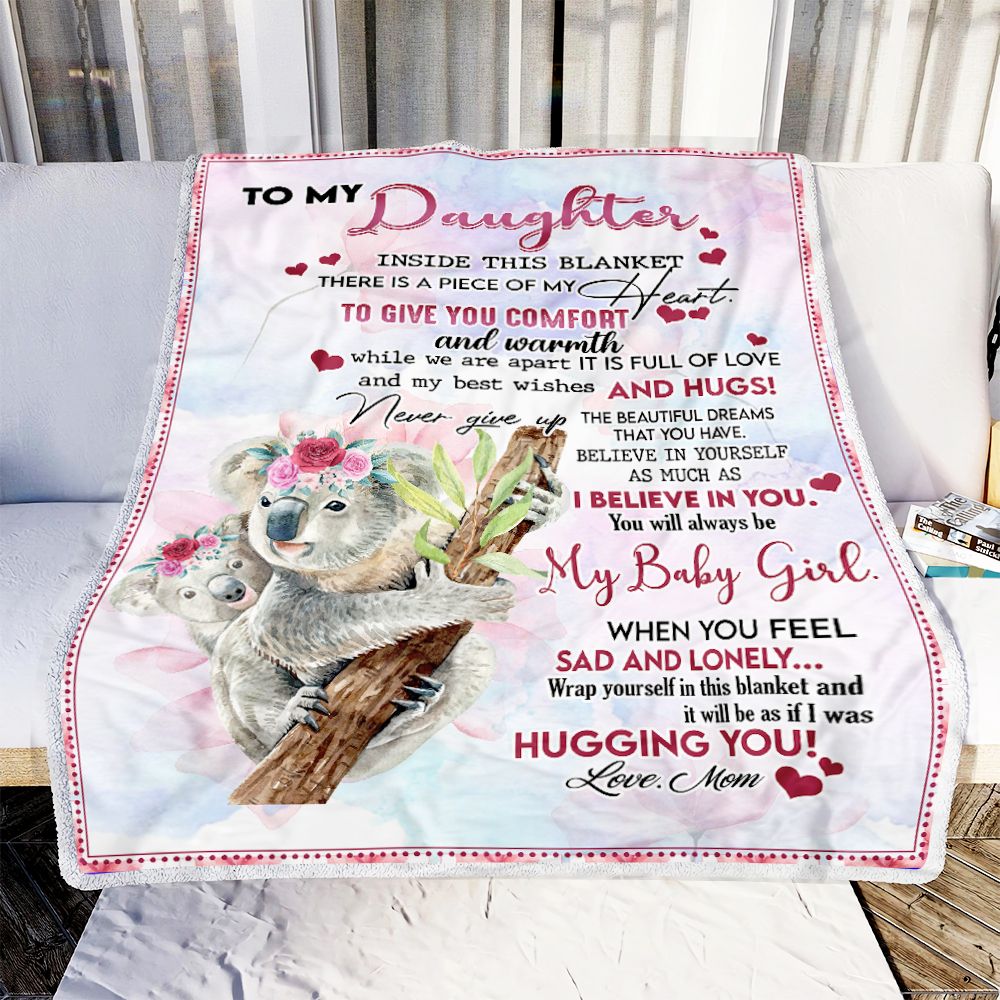 Gift for Daughter Blanket, Mom To Daughter I Believe In You Koala 1603217316003.jpg