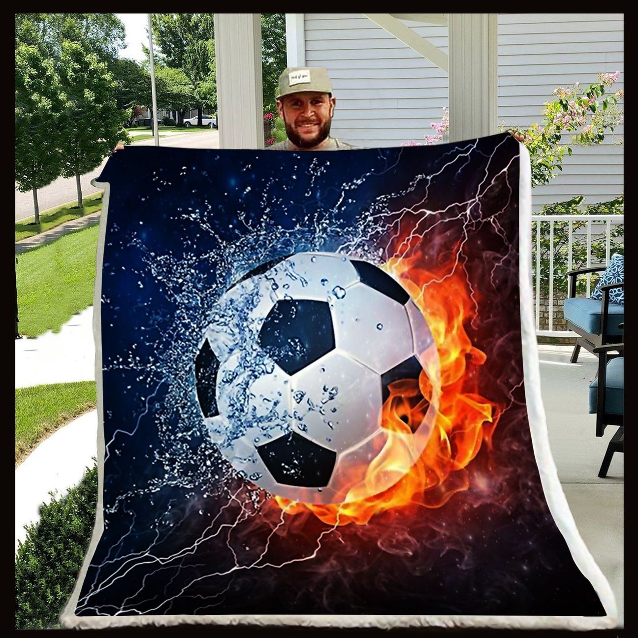 Soccer Blanket, Water And Fire Soccer Lover 1605630974205.jpg