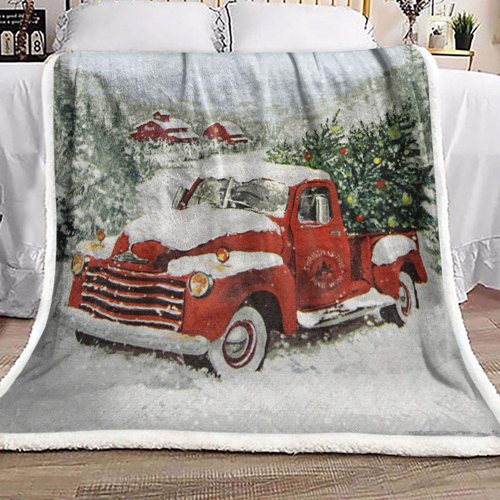 Christmas Blanket, Shetland Sheepdog Red Truck Christmas 1605630977345.jpg