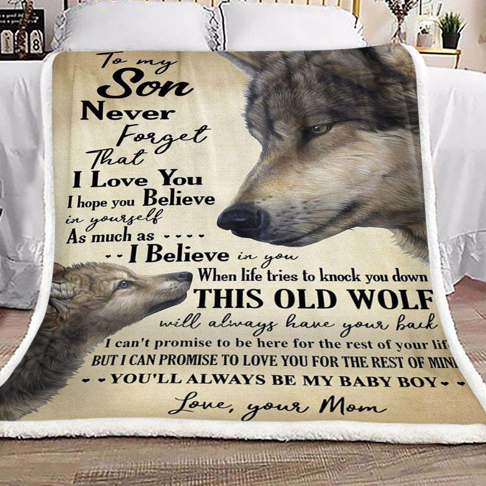 GIft For Son Blanket, Wolf To My Son Never Forget That I Love You 1605630977823.jpg