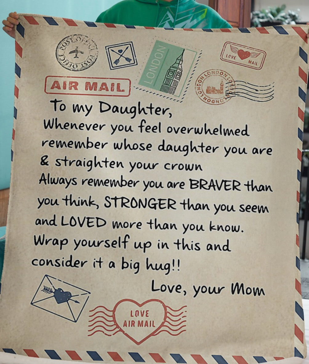 Gift For Daughter Blanket, To My Daughter Love You Mom 1605630979394.jpg