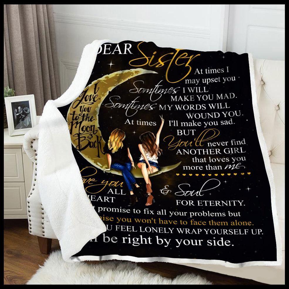 Gift For Sister Blanket, To My Sister I Love You To The Moon And Back 1605630980666.jpg