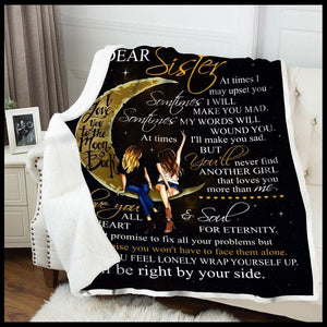 Gift For Sister Blanket, To My Sister I Love You To The Moon And Back 1605630980666.jpg