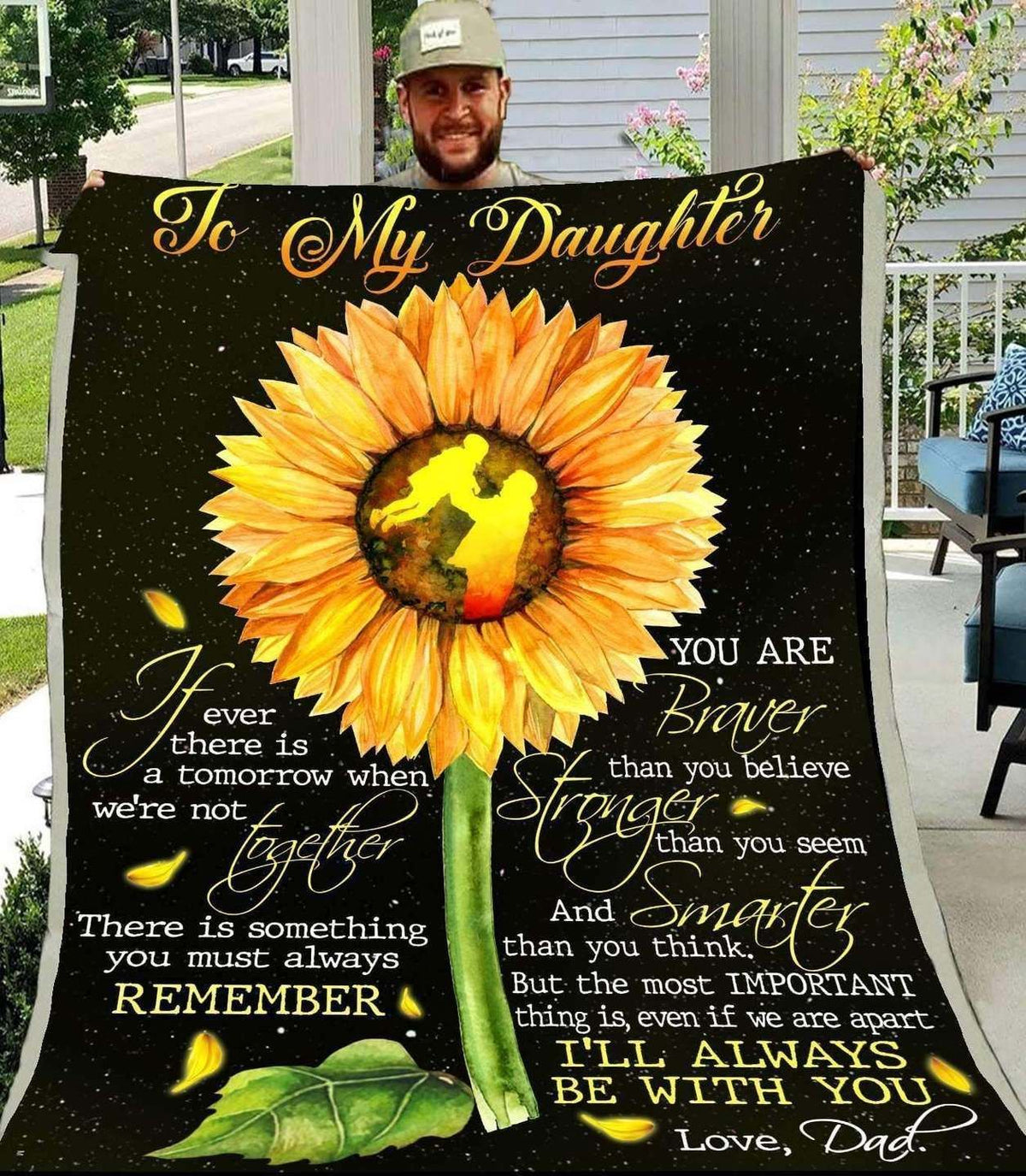 Gift For Daughter Blanket, To My Daughter There Is Something You Must Always Remember Sunflower - Love From Dad 1605630981927.jpg