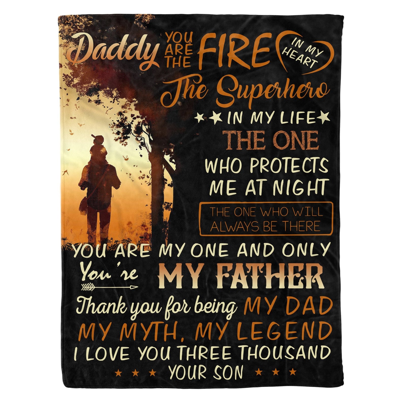 Gift For Father Blanket, Daddy You Are The Superhero In My Heart - Love From Son 1606073699812.jpg
