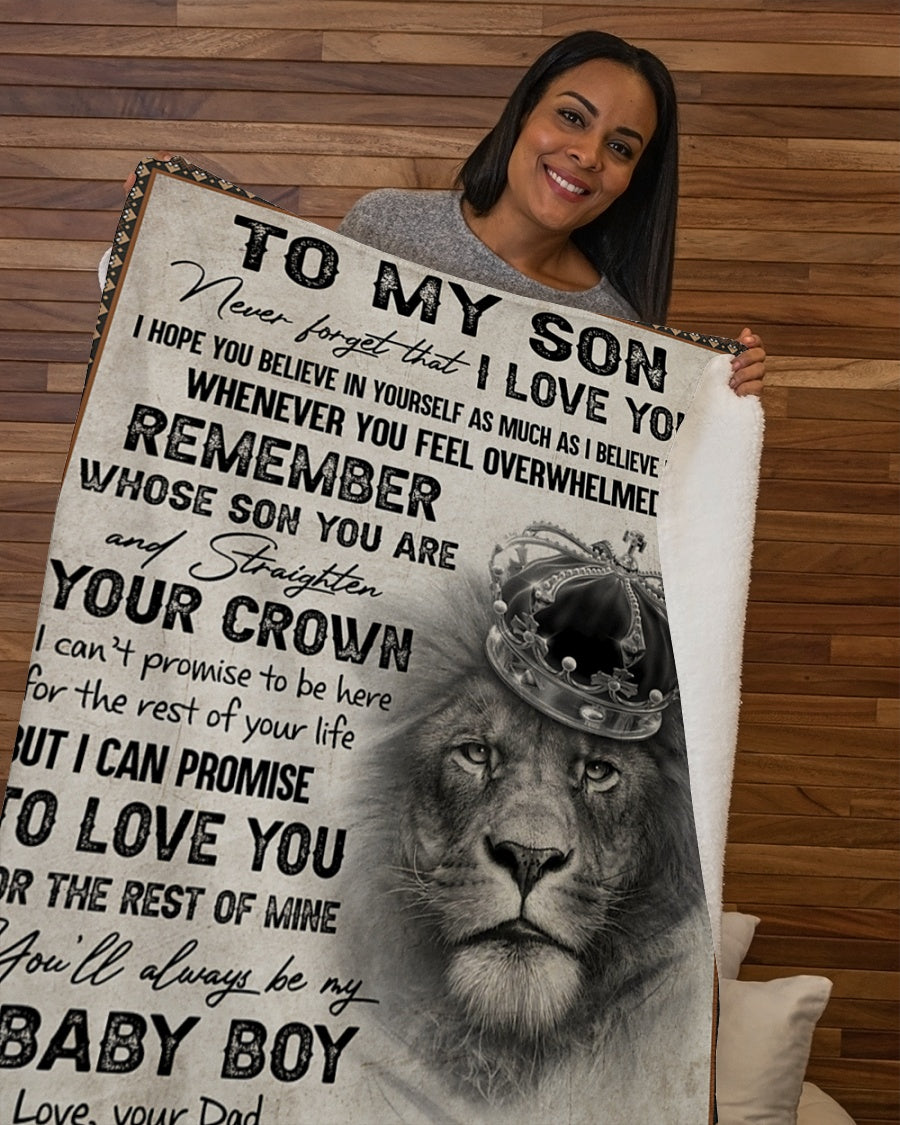 Gift For Son Blanket, Lion King To My Son, Never Forget I Love You - Love From Dad 1606757902151.jpg