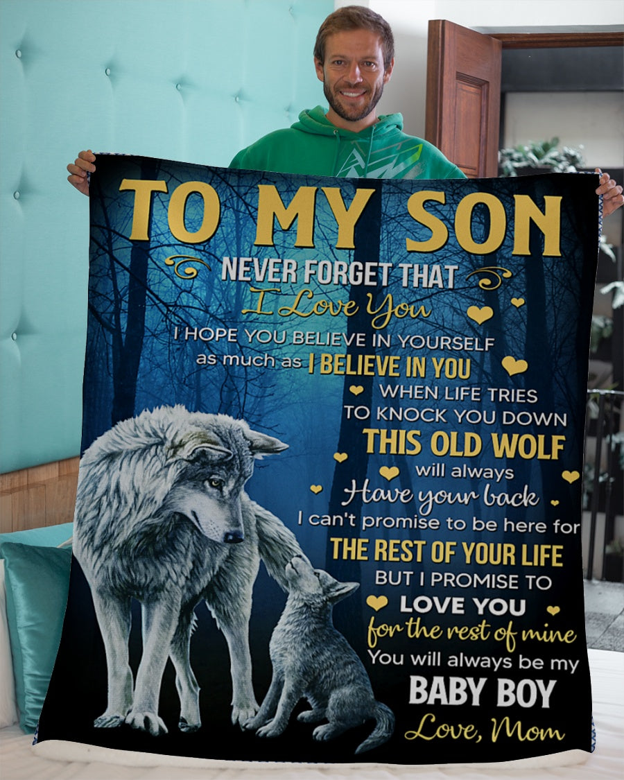 Old Wolf Mom To Son, Always Have Your Back Fleece Blanket - Quilt Blanket - Gift For Son 1606757911560.jpg