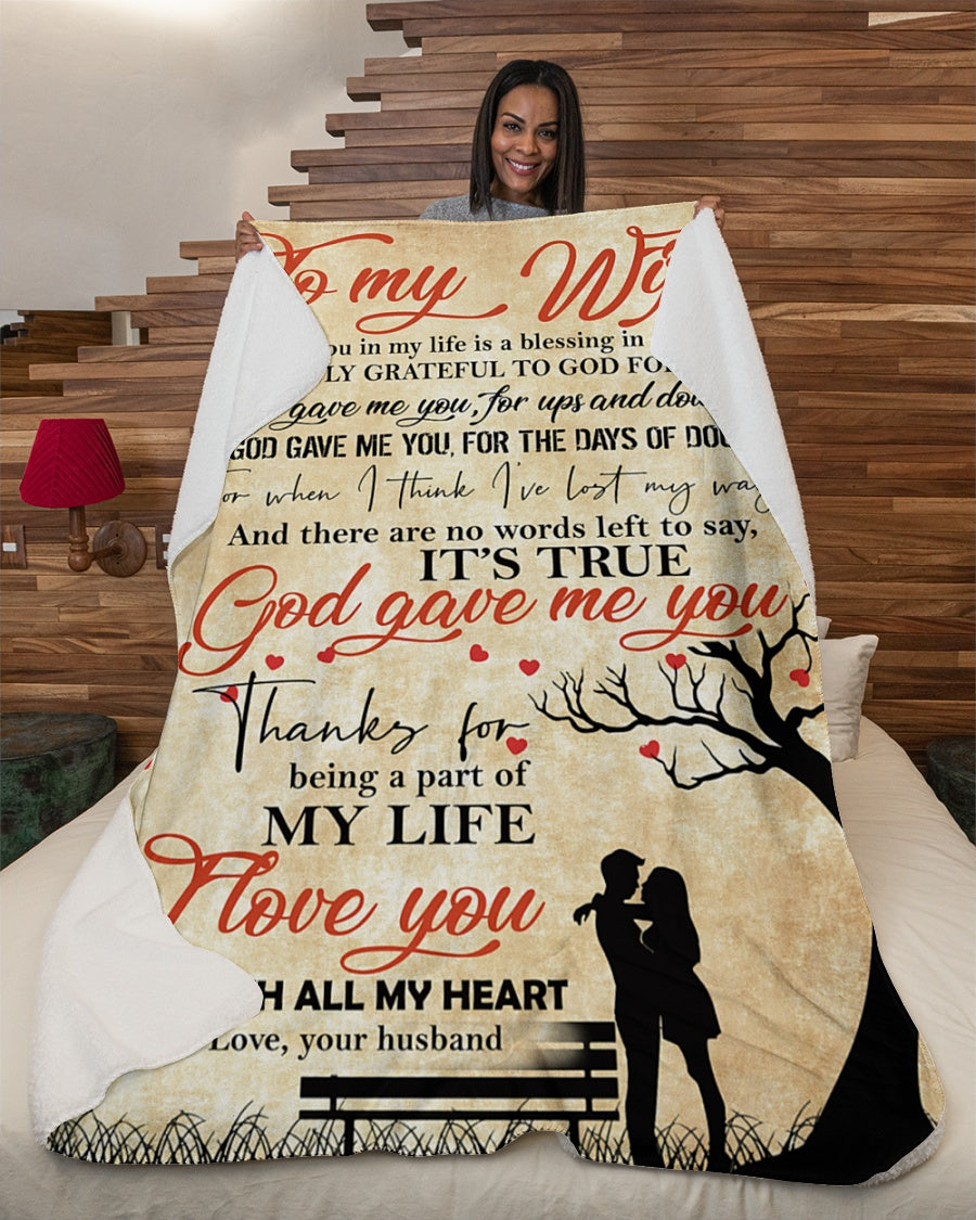 Gift For Wife Blanket, Wife Blanket God Gave Me You 1606758427560.jpg