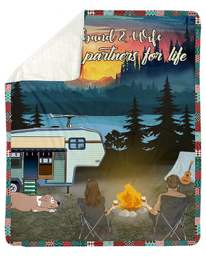 Camping Blanket Husband And Wife Partners For Life Fleece Blanket - Quilt Blanket 1606758447119.jpg