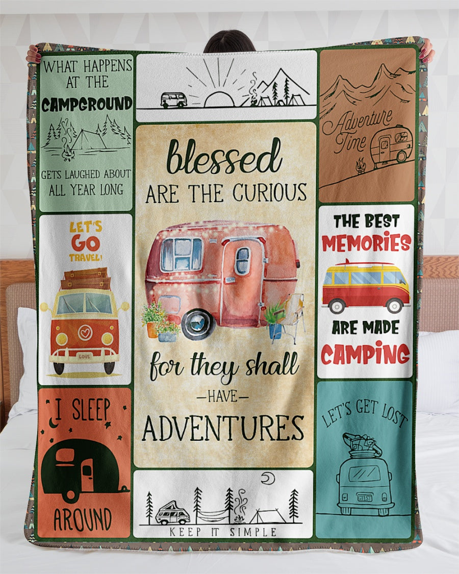Camping Blanket Blessed Are The Curious Fleece Blanket - Quilt Blanket 1606758453998.jpg
