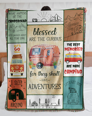 Camping Blanket Blessed Are The Curious Fleece Blanket - Quilt Blanket 1606758453998.jpg