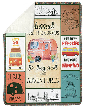 Camping Blanket Blessed Are The Curious Fleece Blanket - Quilt Blanket 1606758456040.jpg