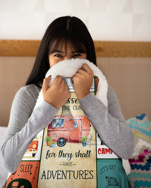 Camping Blanket Blessed Are The Curious Fleece Blanket - Quilt Blanket 1606758458349.jpg