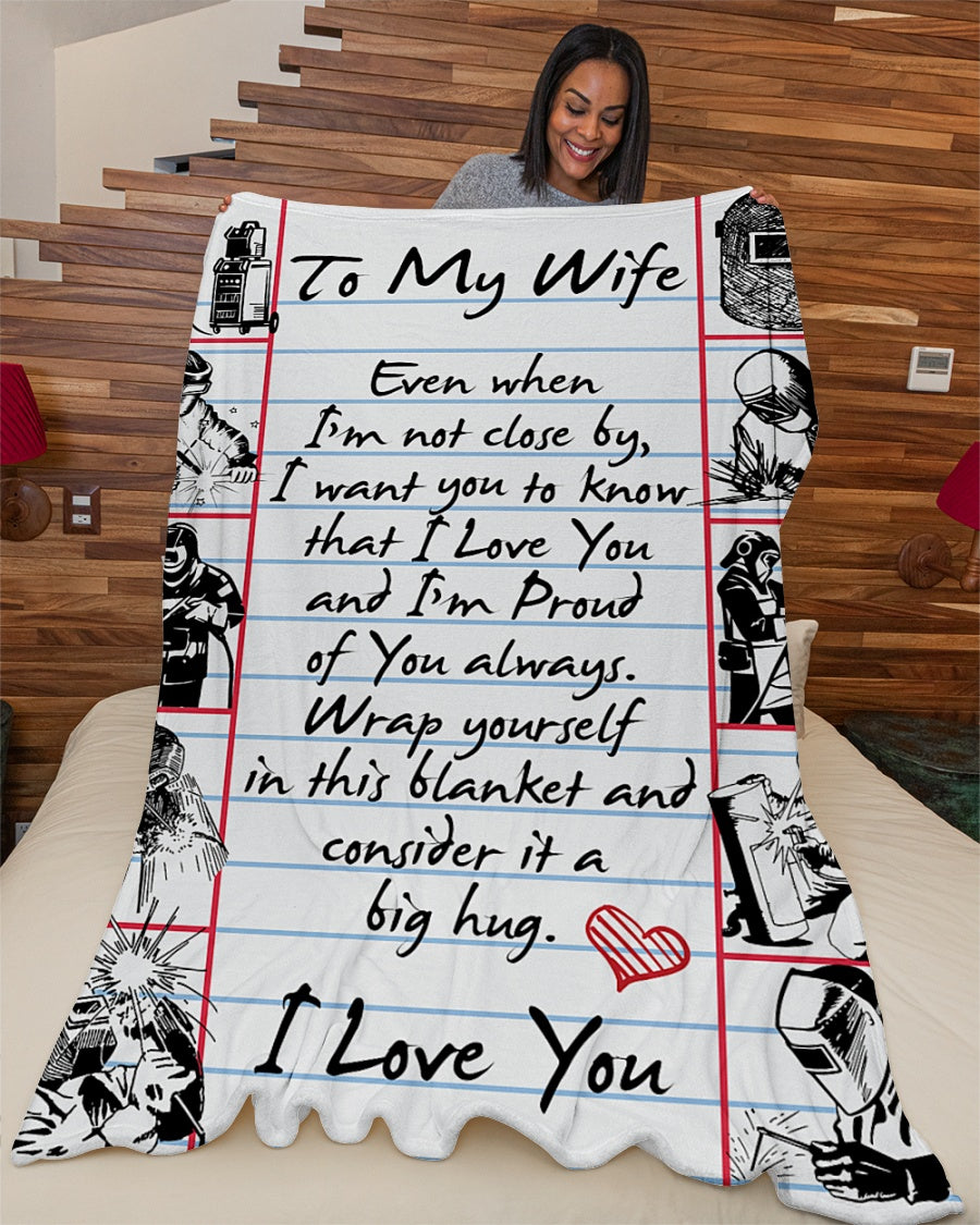 Welder's Wife Premium Fleece Blanket - Quilt Blanket 1606759292014.jpg