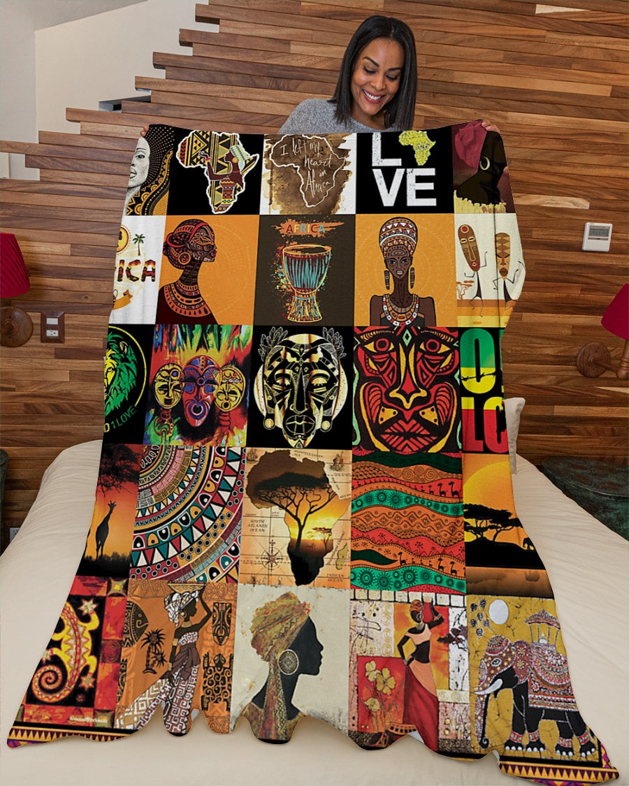Africa Always In My Heart And We Are One Blanket Fleece Blanket - Quilt Blanket 1606760706551.jpg