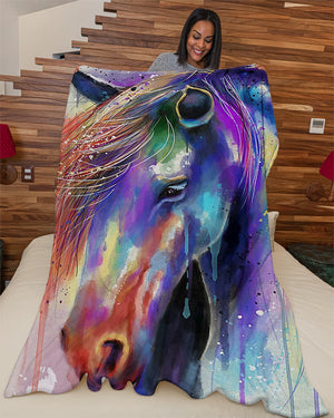 Dog Blanket - Horse Water Color Fleece Blanket - Quilt Blanket 1606842139864.jpg