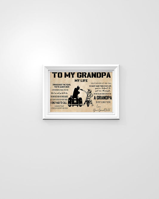 Biker Art, To My Grandpa 3 Wheels Horizontal Canvas - Gift For Grandpa | Wall Decor Visual Art 1606928504024.jpg