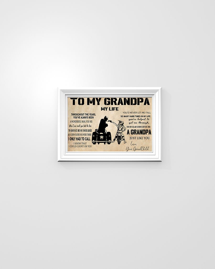 Biker Art, To My Grandpa 3 Wheels Horizontal Canvas - Gift For Grandpa | Wall Decor Visual Art 1606928504024.jpg