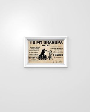 Biker Art, To My Grandpa 3 Wheels Horizontal Canvas - Gift For Grandpa | Wall Decor Visual Art 1606928504024.jpg