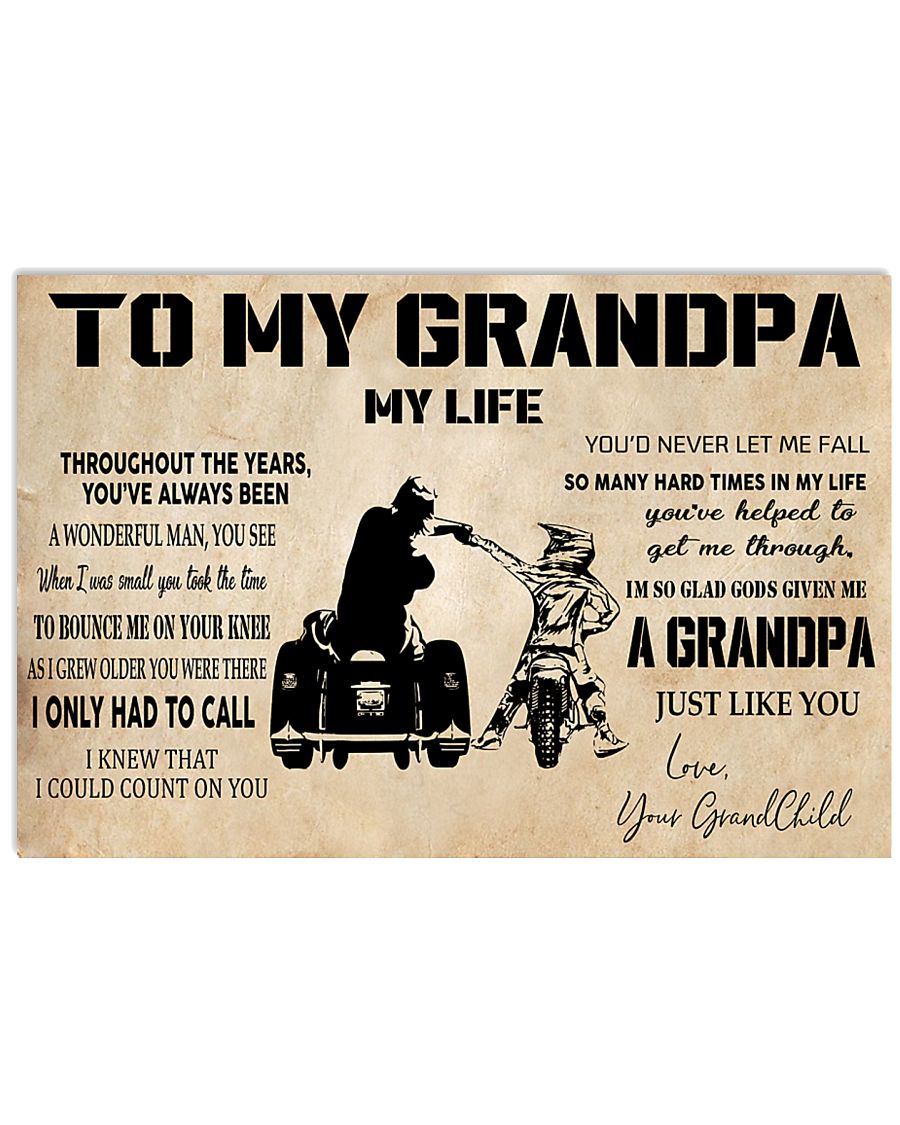 Biker Art, To My Grandpa 3 Wheels Horizontal Canvas - Gift For Grandpa | Wall Decor Visual Art 1606928506074.jpg