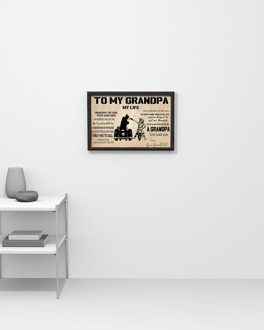 Biker Art, To My Grandpa 3 Wheels Horizontal Canvas - Gift For Grandpa | Wall Decor Visual Art 1606928506530.jpg