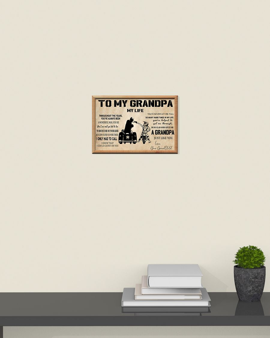 Biker Art, To My Grandpa 3 Wheels Horizontal Canvas - Gift For Grandpa | Wall Decor Visual Art 1606928508064.jpg