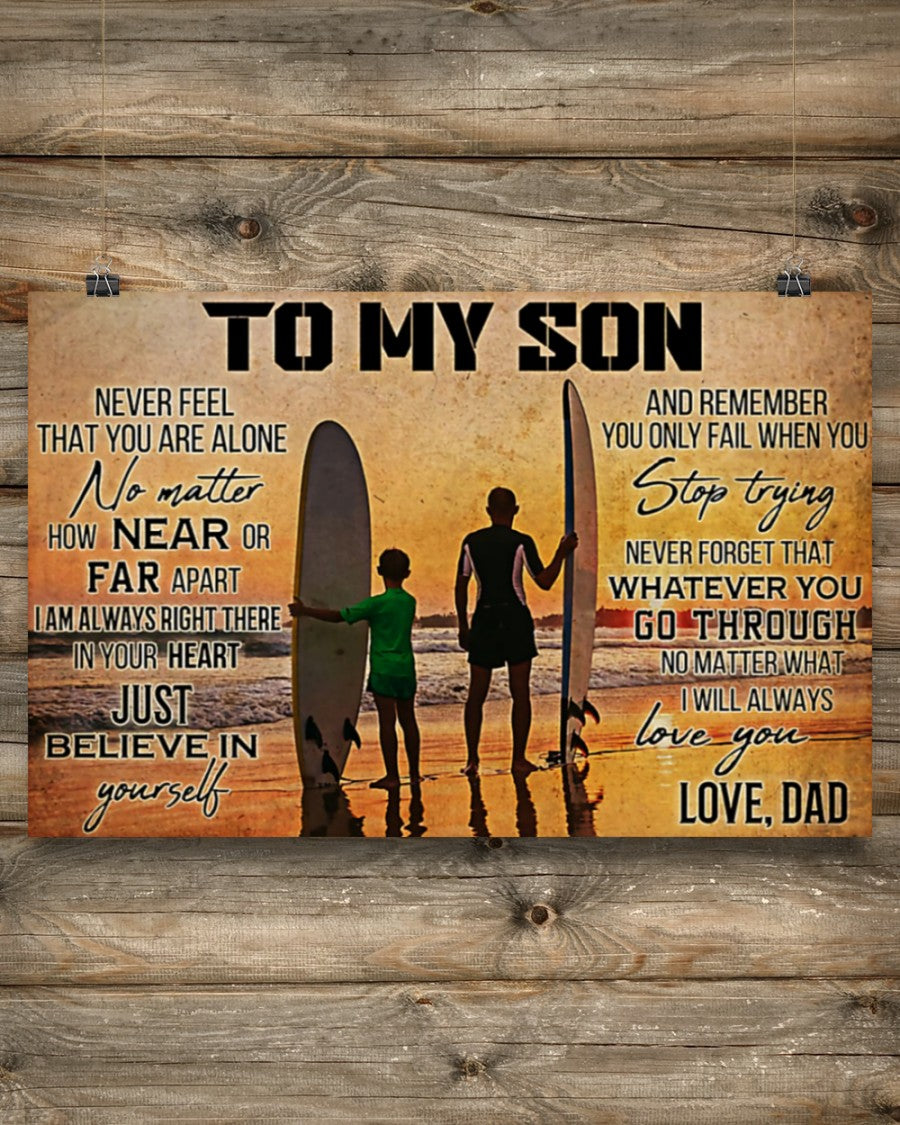 Surfing - To My Son Horizontal Canvas | Wall Decor Visual Art 1606928657047.jpg