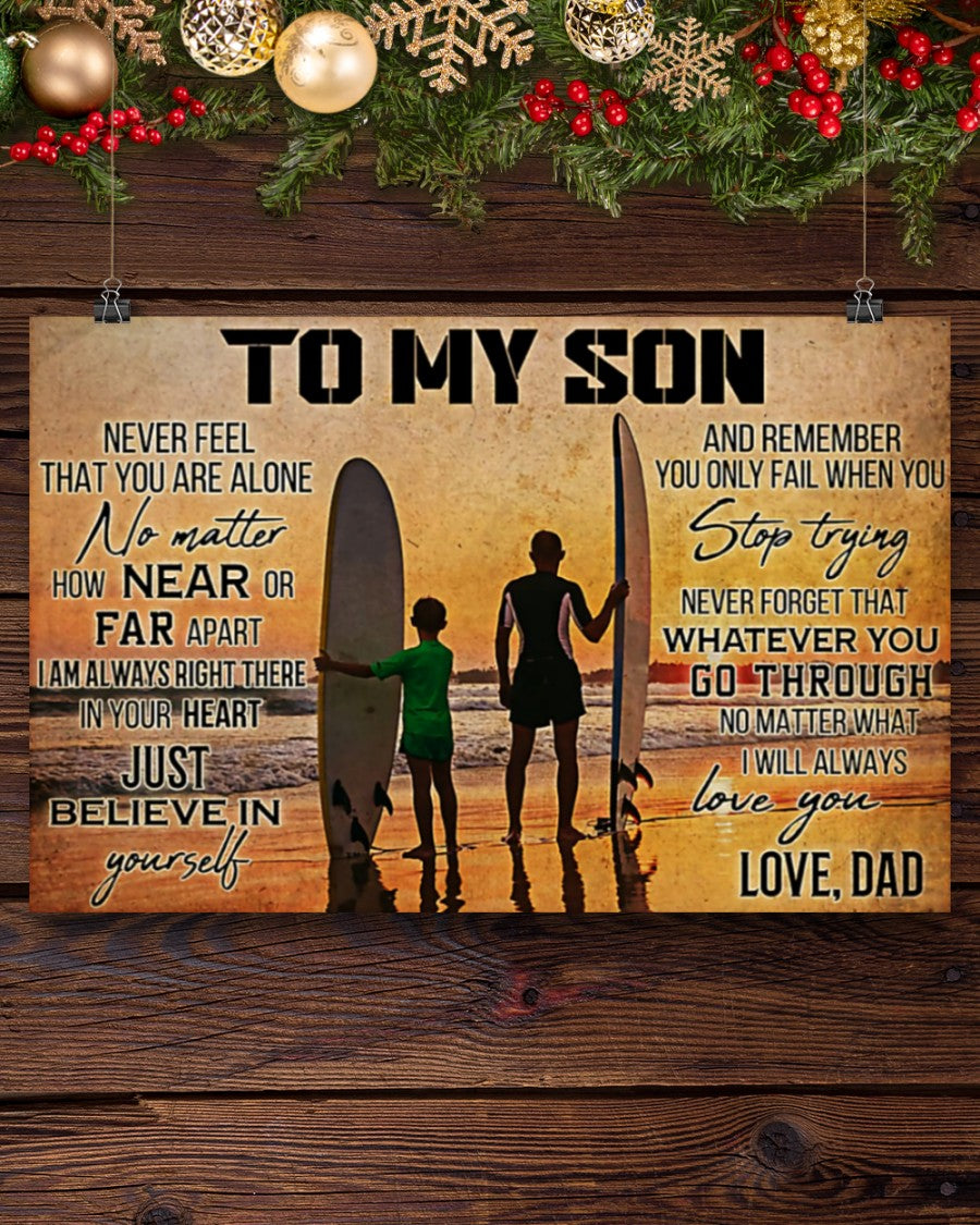 Surfing - To My Son Horizontal Canvas | Wall Decor Visual Art 1606928659545.jpg