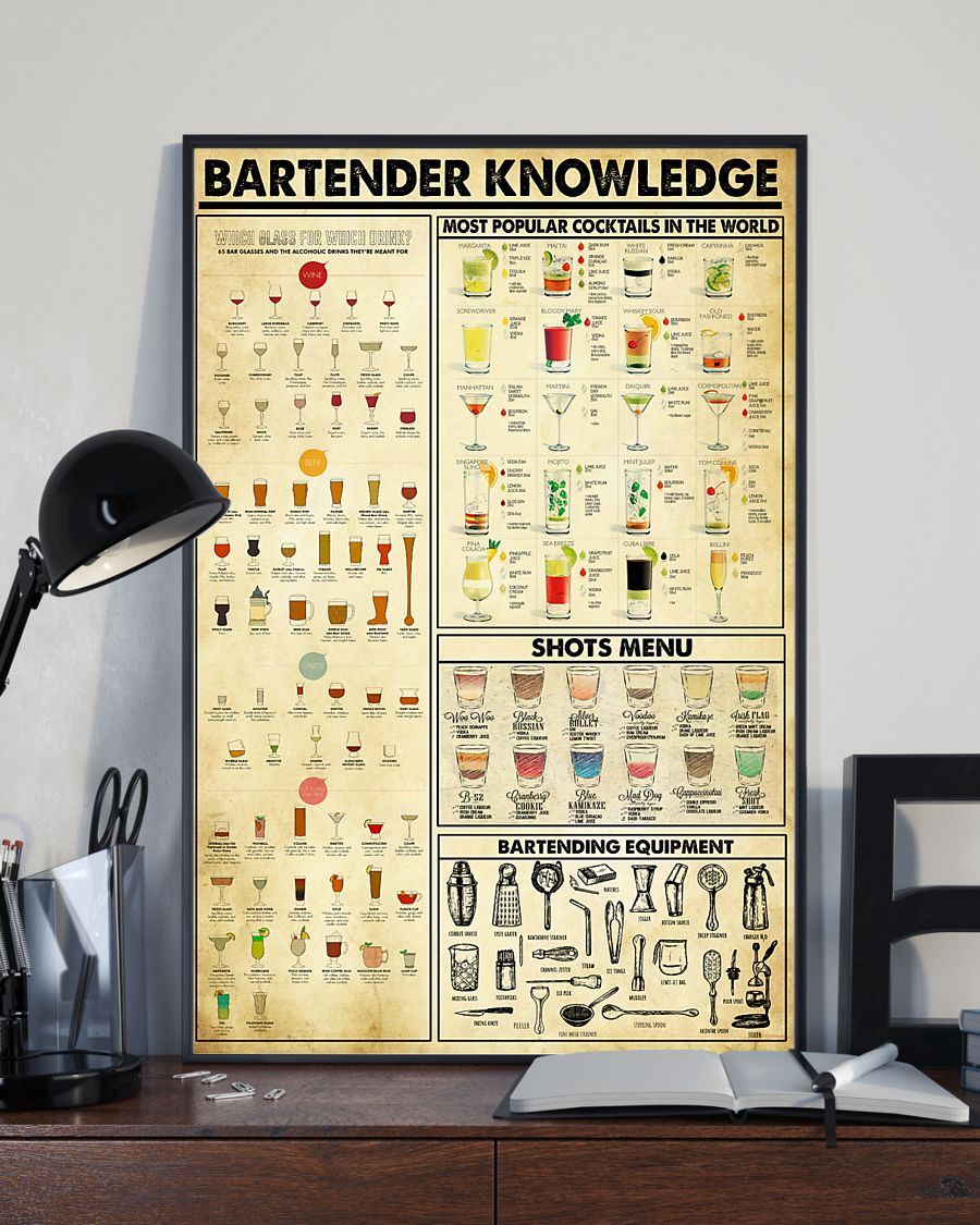 Professions Canvas - Bartender Knowledge Vertical Canvas | Wall Decor Visual Art 1606929030106.jpg