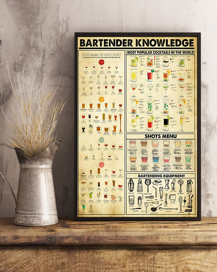 Professions Canvas - Bartender Knowledge Vertical Canvas | Wall Decor Visual Art 1606929032144.jpg