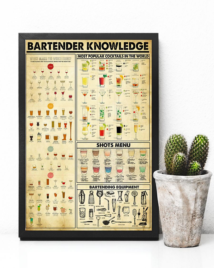 Professions Canvas - Bartender Knowledge Vertical Canvas | Wall Decor Visual Art 1606929034090.jpg