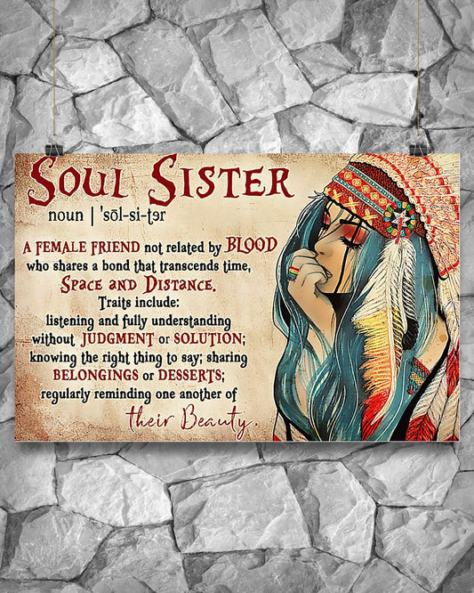 Gift For Sister Canvas Native American Soul Sister Horizontal | Wall Decor Visual Art 1606967202908.jpg