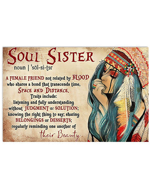 Gift For Sister Canvas Native American Soul Sister Horizontal | Wall Decor Visual Art 1606967204543.jpg